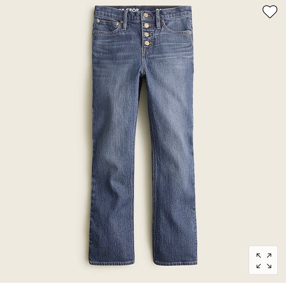 JCrew 10” demi boot button fly jeans